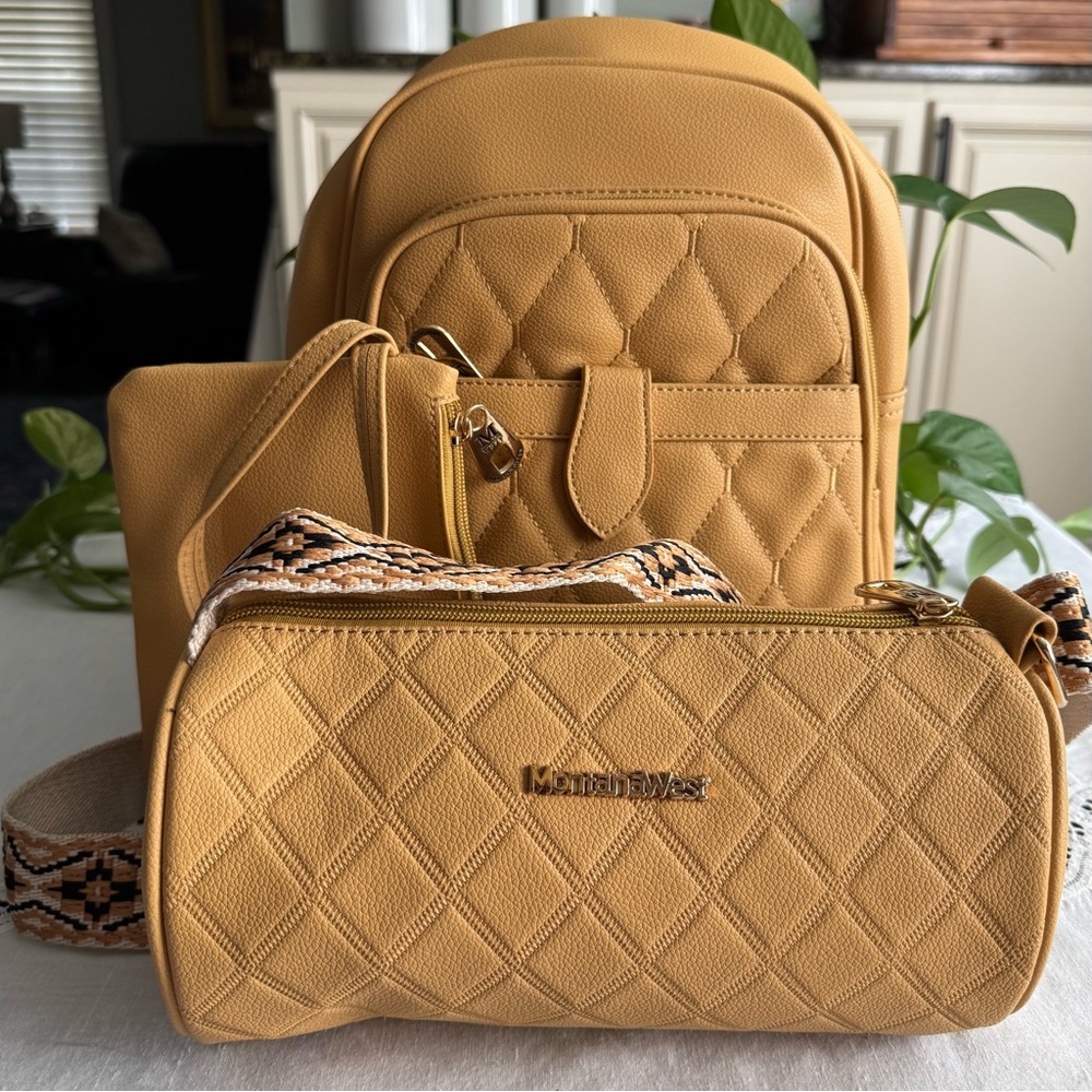 Montana West  Quilted Backpack Trio NIB - Picture 10 of 11